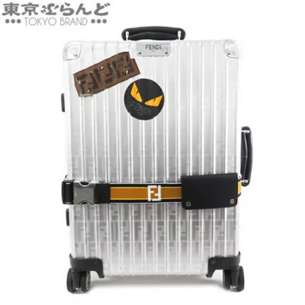Fendi Rimowa Collaboration Zucca Trolley Cabin Silver Aluminum Carry Case Suit